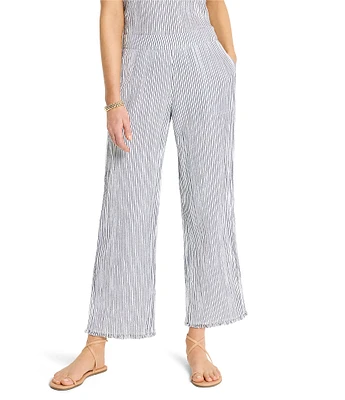 NIC + ZOE Pinstripe Gauze Wide Leg Ankle Coordinating Pants
