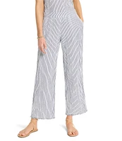 NIC + ZOE Pinstripe Gauze Wide Leg Ankle Coordinating Pants