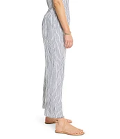 NIC + ZOE Pinstripe Gauze Wide Leg Ankle Coordinating Pants