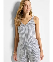NIC + ZOE Pinstripe Gauze Wide Leg Ankle Coordinating Pants