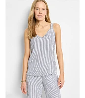 NIC + ZOE Pinstripe Gauze Wide Leg Ankle Coordinating Pants