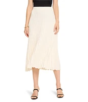 NIC + ZOE Pleated Ribbed Knit Pull-On Midi Skirt