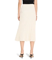 NIC + ZOE Pleated Ribbed Knit Pull-On Midi Skirt