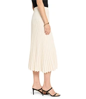 NIC + ZOE Pleated Ribbed Knit Pull-On Midi Skirt