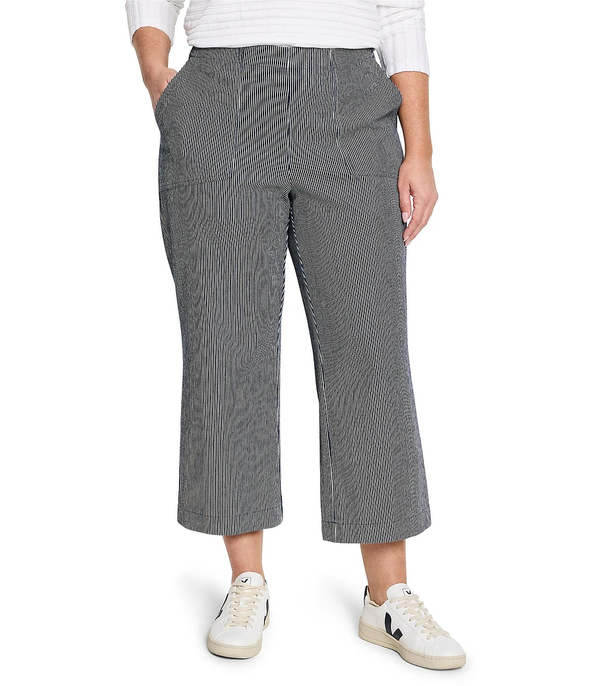 NIC + ZOE Plus All Day Stripe Wide-Leg Ankle Jeans