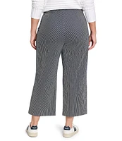 NIC + ZOE Plus All Day Stripe Wide-Leg Ankle Jeans
