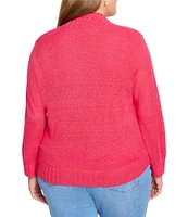 NIC + ZOE Plus Bolero Lightweight Knit Linen Blend Open Front 3/4 Sleeve Cardigan