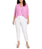 NIC + ZOE Plus Jersey Knit Ribbed Collar 3/4 Sleeve Bolero Cardigan