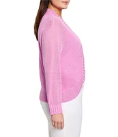 NIC + ZOE Plus Jersey Knit Ribbed Collar 3/4 Sleeve Bolero Cardigan