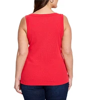 NIC + ZOE Plus Perfect Knit Rib Scoop Neck Sleeveless Tank