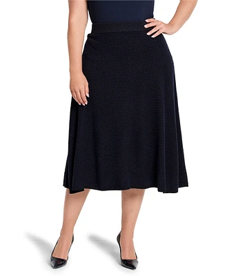 NIC + ZOE Plus Pixel Knit High Rise A-Line Skirt