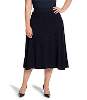 NIC + ZOE Plus Pixel Knit High Rise A-Line Skirt