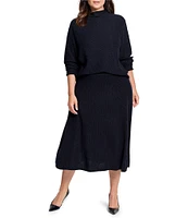 NIC + ZOE Plus Pixel Knit High Rise A-Line Skirt