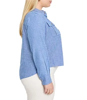 NIC + ZOE Plus Size All-Around Point Collar Long Sleeve Shirt Jacket