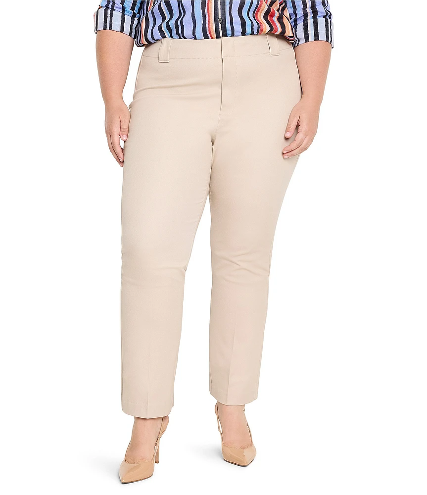 NIC + ZOE Plus Size Bi-Stretch Mid Rise Cotton Plaza Demi Boot Ankle Pants