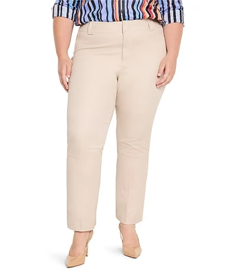 NIC + ZOE Plus Size Bi-Stretch Mid Rise Cotton Plaza Demi Boot Ankle Pants