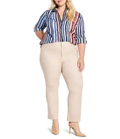 NIC + ZOE Plus Size Bi-Stretch Mid Rise Cotton Plaza Demi Boot Ankle Pants