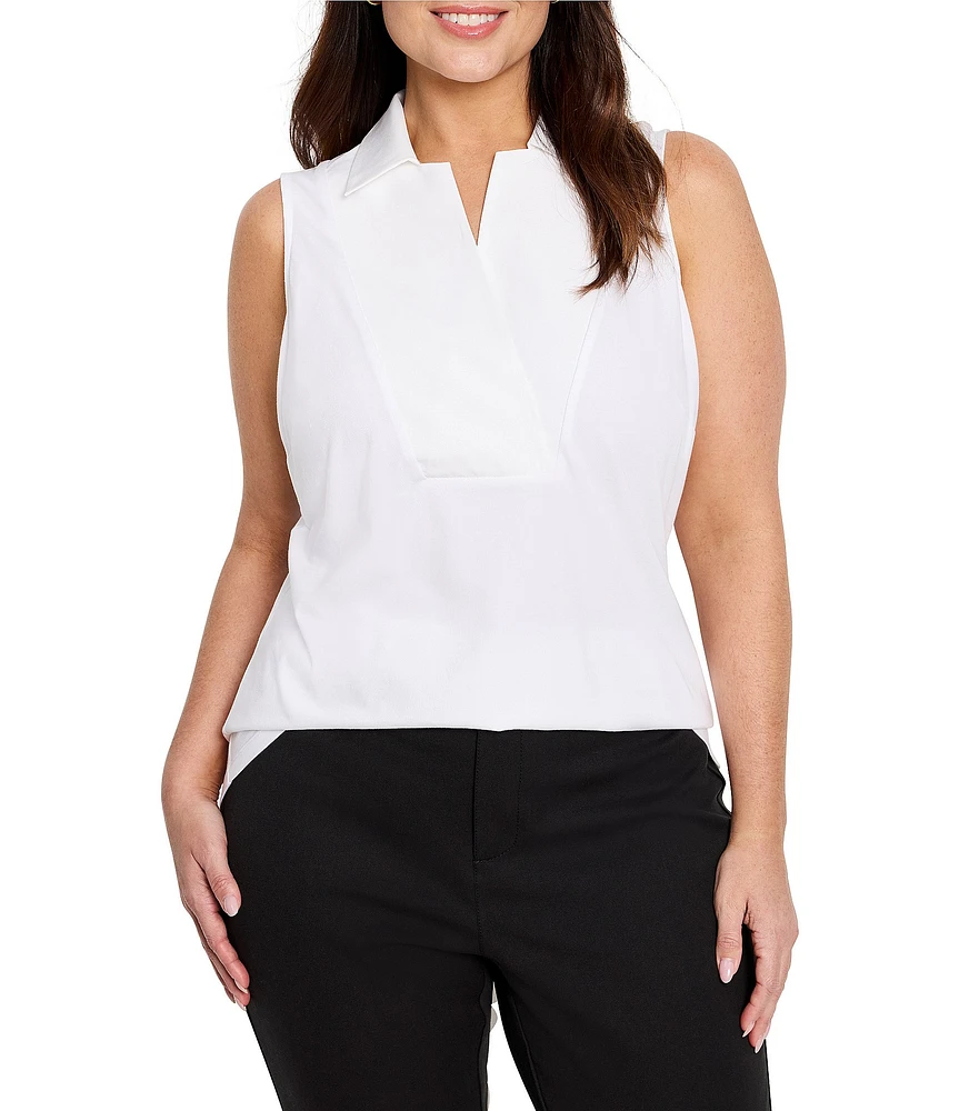 NIC + ZOE Plus Size Easy Split Collar Sleeveless Tank