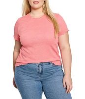 NIC + ZOE Plus Size Lace Knit Round Neck Short Sleeve T-Shirt