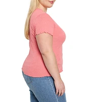 NIC + ZOE Plus Size Lace Knit Round Neck Short Sleeve T-Shirt
