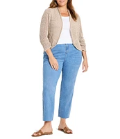 NIC + ZOE Plus Size Mesh Cocoon Open Front Long Sleeve Cardigan