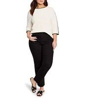 NIC + ZOE Plus Size Ottoman Stitched Boat Neck 3/4 Sleeve Top