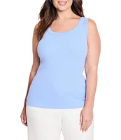 NIC + ZOE Plus Size Perfect Knit Scoop Neck Sleeveless Tank