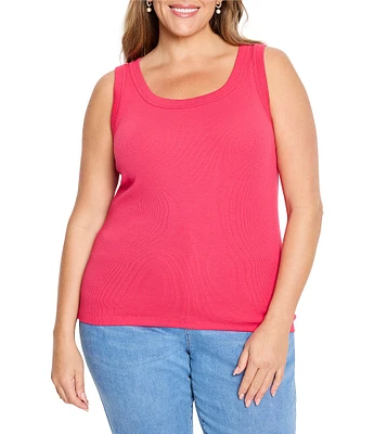 NIC + ZOE Plus Size Perfect Knit Scoop Neck Sleeveless Tank