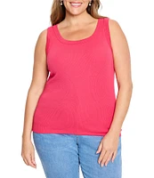 NIC + ZOE Plus Size Perfect Knit Scoop Neck Sleeveless Tank