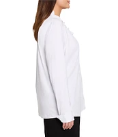 NIC + ZOE Plus Size Ruffled Around V-Neck Long Sleeve Shirt