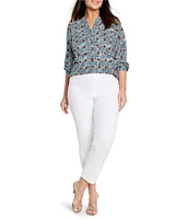 NIC + ZOE Plus Size Sand Dollar Henley Split V-Neck Long Sleeve Top