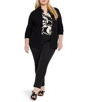 NIC + ZOE Plus Woven Evening Petal Split V-Neck Long Sleeve Shirt