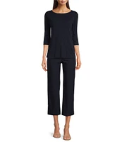 NIC + ZOE Polished Wonder Stretch Wide Leg Cropped Pants