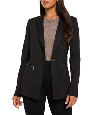 NIC + ZOE Ponte Knit Notch Lapel Long Sleeve Blazer