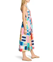 NIC + ZOE Portofino Anna Round Neck Sleeveless Fit-And-Flare Dress