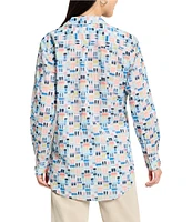 NIC + ZOE Portofino Point Collar Long Sleeve Boyfriend Shirt