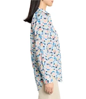 NIC + ZOE Portofino Point Collar Long Sleeve Boyfriend Shirt
