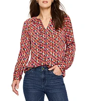 NIC + ZOE Prism Glow Split V-Neck Long Sleeve Top