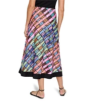 NIC + ZOE Rainbow Macaroon Print A-Line Skirt
