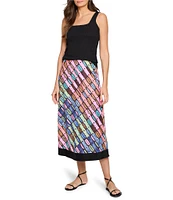 NIC + ZOE Rainbow Macaroon Print A-Line Skirt
