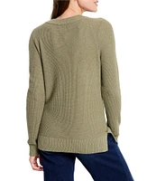 NIC + ZOE Ribbed Knit V-Neck Long Sleeve Sweater