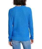 NIC + ZOE Ribbed Knit V-Neck Long Sleeve Sweater