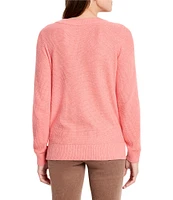 NIC + ZOE Ribbed Knit V-Neck Long Sleeve Sweater