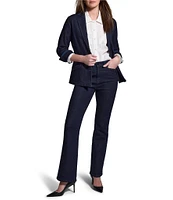 NIC + ZOE Ribbon Trim Denim Lapel Long Sleeve Blazer
