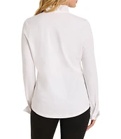 NIC + ZOE Ruffled Around V-Neck Long Sleeve Shirt