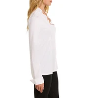 NIC + ZOE Ruffled Around V-Neck Long Sleeve Shirt