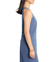 NIC + ZOE Rumba Linen Blend Crew Neck Sleeveless Pop On Coorinating Tank