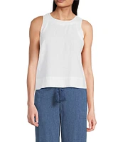 NIC + ZOE Rumba Linen Blend Crew Neck Sleeveless Pop On Coorinating Tank