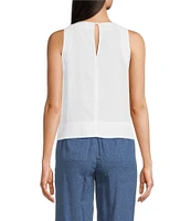 NIC + ZOE Rumba Linen Blend Crew Neck Sleeveless Pop On Coorinating Tank
