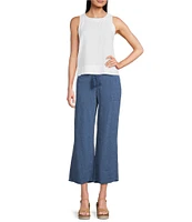 NIC + ZOE Rumba Linen Blend Crew Neck Sleeveless Pop On Coorinating Tank